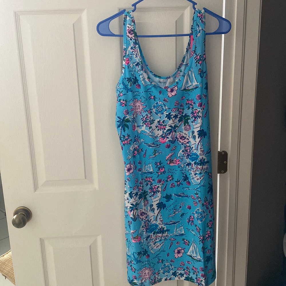 Lilly Pulitzer Newberri Tank Dress Almalfi Blue Lillys Road-trip. NWT